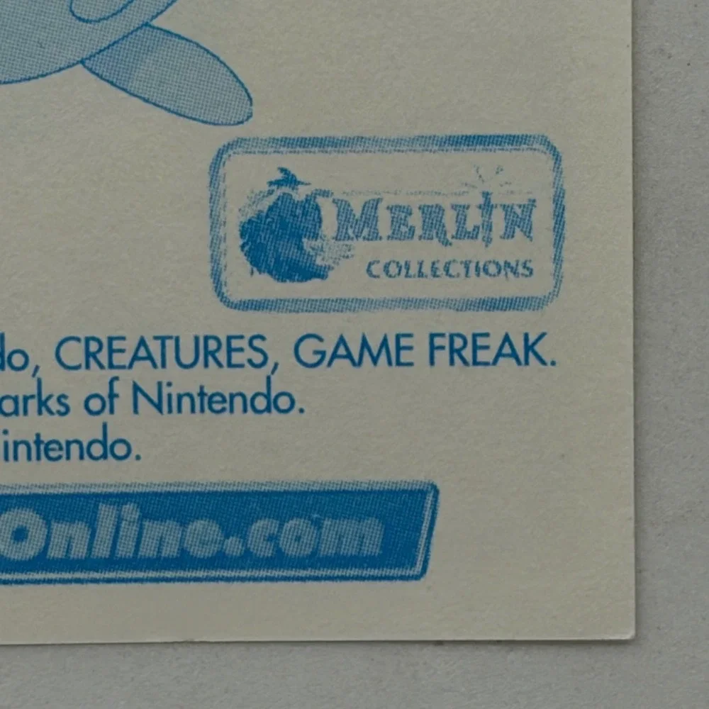 Vintage 2000 Merlin Pokemon Sticker Kanto Boulder Badge S3 Jigglypuff Back